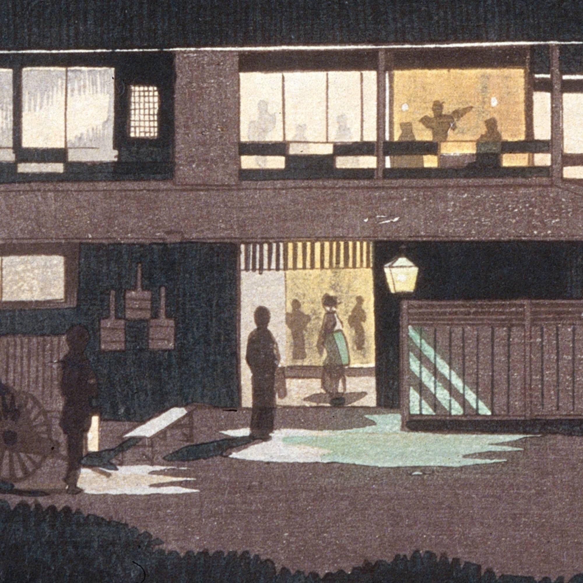 View of Houses of Entertainment in Imado at Dawn